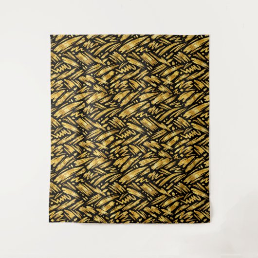 Goldfolie abstraktes Muster Wandteppich (Vorderseite)