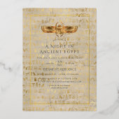 Goldfolie-Ägypten-Themenparty Folieneinladung (Vorderseite)