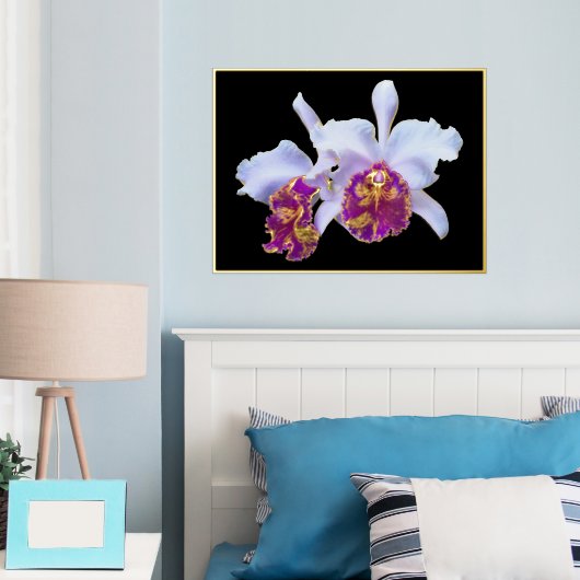 Goldfolie Akzent Paare Weiße Lila Orchideen drucke (In Situ (Schlafzimmer))