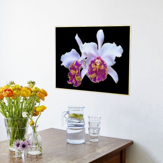 Goldfolie Akzent Paare Weiße Lila Orchideen drucke (Ablage(Küche))