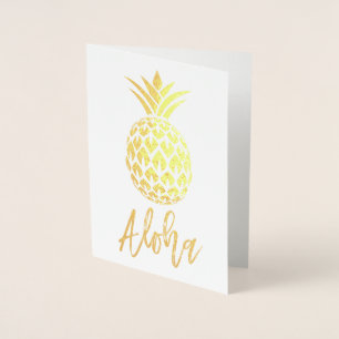 Goldfolie-Aloha-Karte mit Ananasmuster Folienkarte