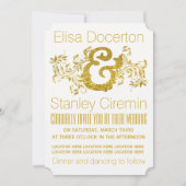 Goldfolie Ampersand und Blätterblatt Blumenzwiebel Einladung (Vorderseite)