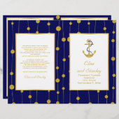 Goldfolie anker nautische Hochzeit gefaltet Progra (Vorne/Hinten)