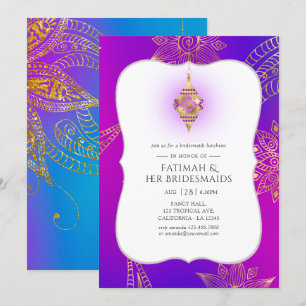 Goldfolie Arabian Bollywood Brautjungfern Luncheon Einladung