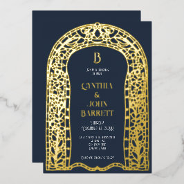 Goldfolie Art Deco Inspiriert Hochzeitseinladung Folieneinladung