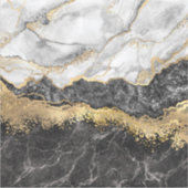 Goldfolie aus schwarzem und weißem Marmor Aufkleber (Vorderseite)