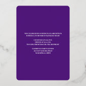 Goldfolie Bat Mitzvah Einladung mit Star (Rückseite)