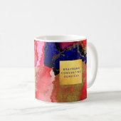 Goldfolie Benutzerdefinierter Text Blau Abstrakt Kaffeetasse (VorderseiteRechts)