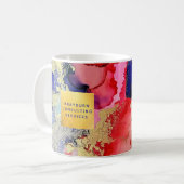 Goldfolie Benutzerdefinierter Text Blau Abstrakt Kaffeetasse (Vorderseite Links)