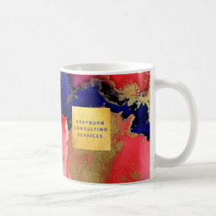 Goldfolie Benutzerdefinierter Text Blau Abstrakt Kaffeetasse