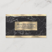 Goldfolie | Black Marble Gold Metallic Banner Visitenkarte (Rückseite)