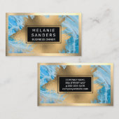 Goldfolie | Blauer Marmor Visitenkarte (Vorne/Hinten)