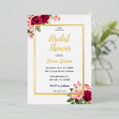 Goldfolie Blumendusche Einladung (Stehend vorne)