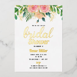 Goldfolie boho Blumendusche Einladung