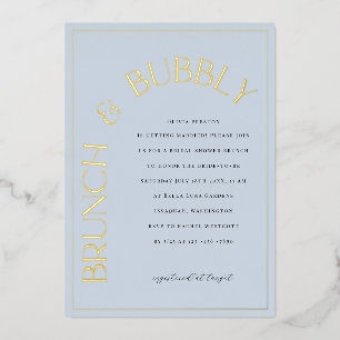 Goldfolie-Brunch- & Bubbly-Brautjungfern-Einladung Folieneinladung