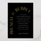 Goldfolie Brunch & Bubbly Bridal Dusche Einladung (Vorderseite)