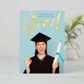 Goldfolie Brush Grad Modernes Foto Ankündigung (Stehend vorne)