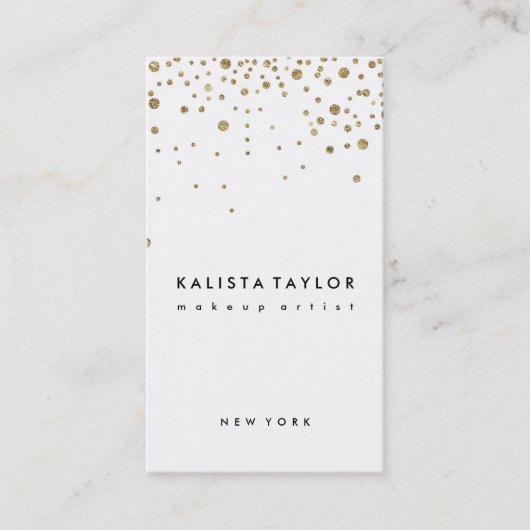 Goldfolie Confetti Visitenkarte (Vorderseite)