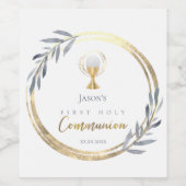 Goldfolie der ersten Heiligen Kommunion aus staubb Weinetikett (Einzelnes Label)