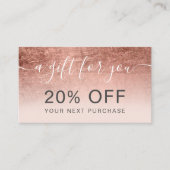 Goldfolie der modernen Rose beruflich Rabattkarte (Vorderseite)