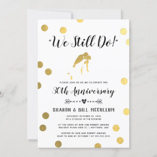 Goldfolie, die wir noch machen 30. Hochzeitstag Einladung