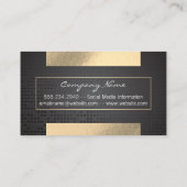 Goldfolie | Dreiecksmuster Schwarzer Metallic Visitenkarte (Rückseite)