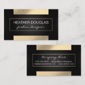 Goldfolie | Dreiecksmuster Schwarzes Mesh Visitenkarte (Vorne/Hinten)