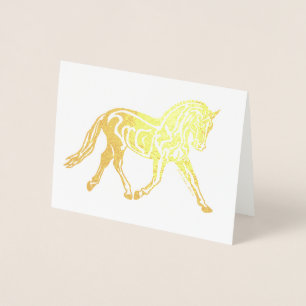 Goldfolie Dressurpferd Folienkarte