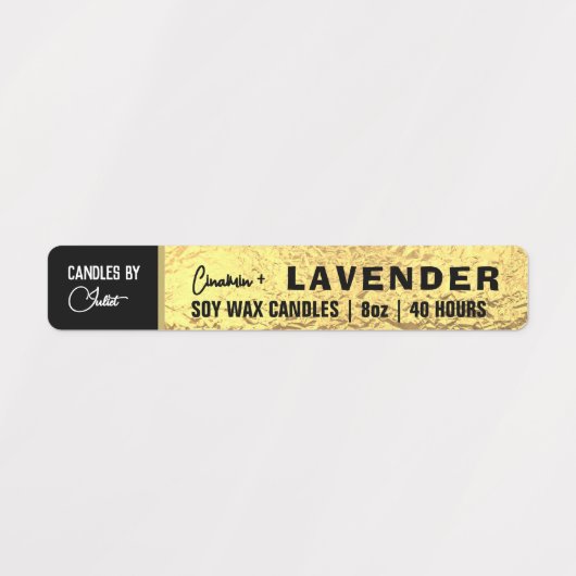 Goldfolie dünne Kerze Etiketten (Design 1)