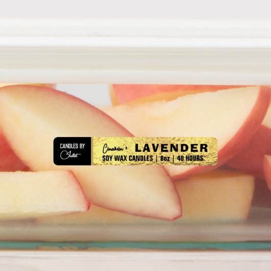 Goldfolie dünne Kerze Etiketten (Befestigt)