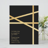 Goldfolie-Effekt Geometrischer Stil Hochzeit Programm (Stehend Vorderseite)