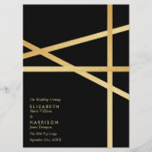 Goldfolie-Effekt Geometrischer Stil Hochzeit Programm (Vorderseite)