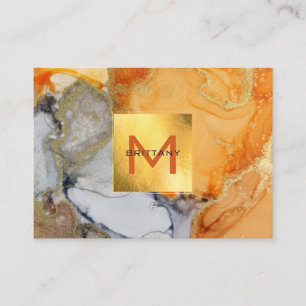 Goldfolie Elegant Grau Amber Monogram Custom DIY Visitenkarte