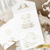 Goldfolie Elegant Monogram Wedding All-in-One-Einladung