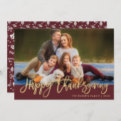 Goldfolie Erntedank Foto Feiertagskarte (Vorne/Hinten)