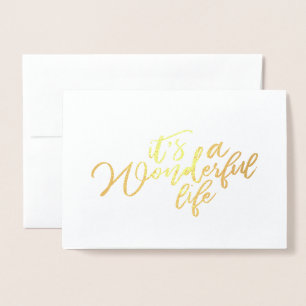 Goldfolie Es ist ein wundervolles Leben Weihnachts Folienkarte