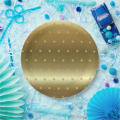 Goldfolie Farbe Polka Punkte Pappteller (Party)