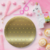Goldfolie Farbe Polka Punkte Pappteller (Party)