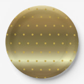 Goldfolie Farbe Polka Punkte Pappteller (Vorderseite)