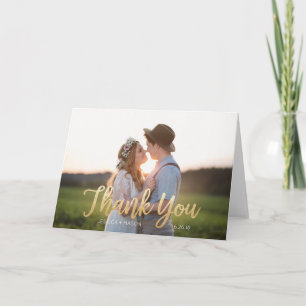 Goldfolie (Faux) Hochzeit Klappkarte Dankeschön Dankeskarte