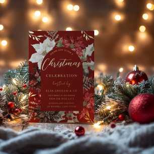 Goldfolie Festlicher Kranz Firmenweihnachtsfeier Folieneinladung