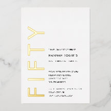 Goldfolie Fifty and Fabulous 50. Geburtstagsfeier