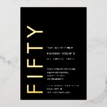 Goldfolie Fifty and Fabulous 50. Geburtstagsfeier