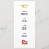 Goldfolie florale Hochzeitskarte Menükarte (Rückseite)