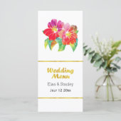 Goldfolie florale Hochzeitskarte Menükarte (Stehend Vorderseite)