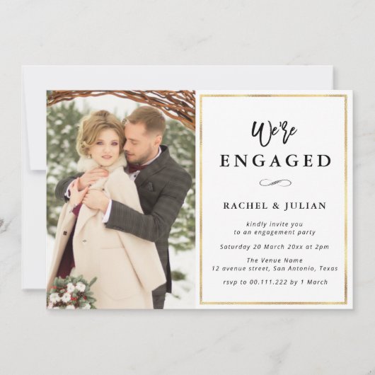 Goldfolie-Foto Einladung (Vorderseite)