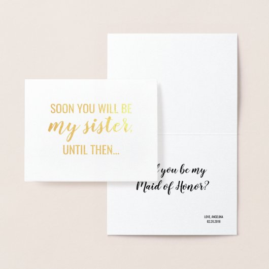 Goldfolie | Funny Bridesmaid oder Trauzeugin Folienkarte (Anzeige)