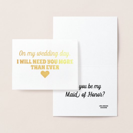 Goldfolie | Funny Bridesmaid oder Trauzeugin Folienkarte (Anzeige)
