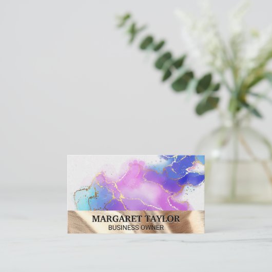 Goldfolie für Wasserfarben | Gold Fabric Business Visitenkarte (Stehend Vorderseite)