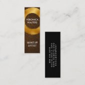 Goldfolie gebürstet | Brown Leather Mini Visitenkarte (Vorne/Hinten)